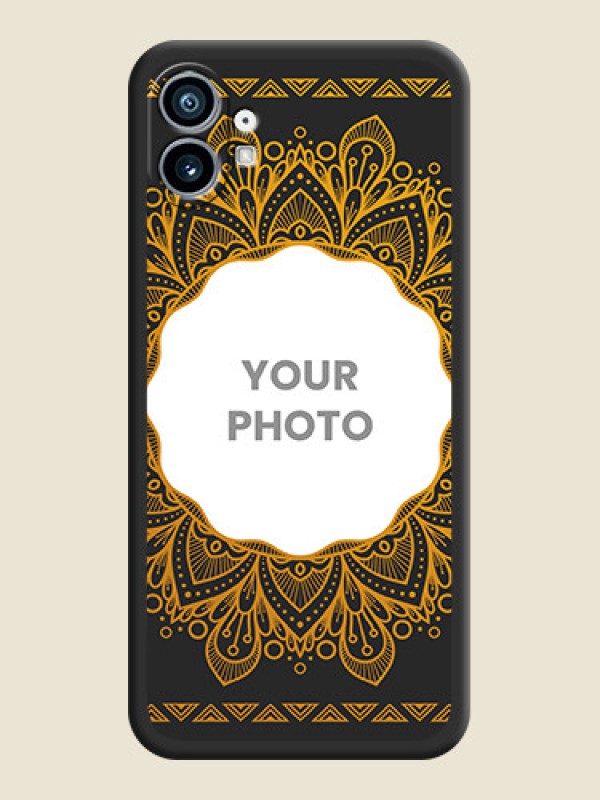 Custom Round Image with Floral Design on Photo on Space Black Soft Matte Mobile Cover - Nothing Phone 1 - alternate view