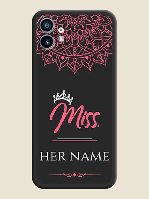 Custom Mrs Name with Floral Design on Space Black Personalized Soft Matte Phone Covers - Nothing Phone 1 - alternate view