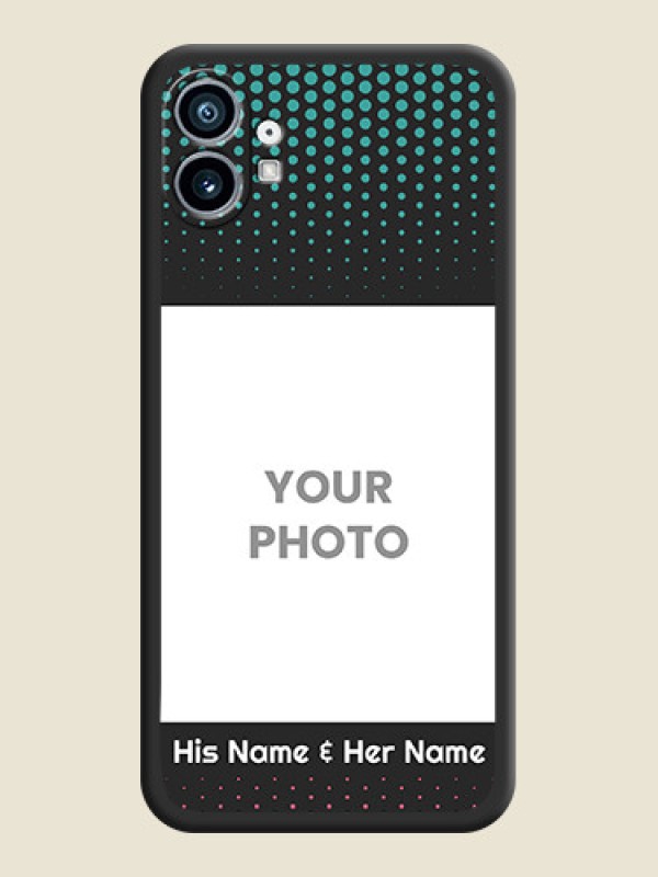 Custom Faded Dots with Grunge Photo Frame and Text on Space Black Custom Soft Matte Phone Cases - Nothing Phone 1 - alternate view