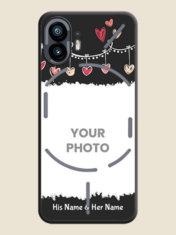 Custom Pink Love Hangings with Name on Space Black Custom Soft Matte Phone Cases - Nothing Phone 2 - alternate view