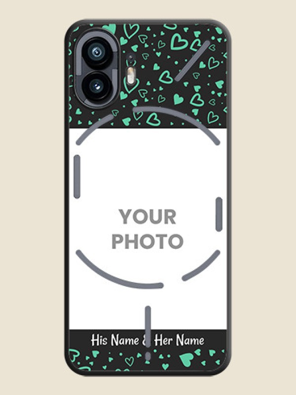Custom Sea Green Indefinite Love Pattern - Photo on Space Black Soft Matte Mobile Cover - Nothing Phone 2 - alternate view