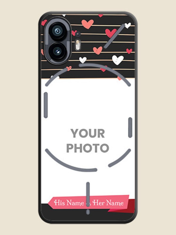 Custom Love Pattern with Name on Pink Ribbon - Photo on Space Black Soft Matte Back Cover - Nothing Phone 2 - alternate view