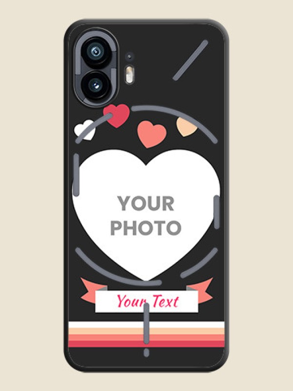 Custom Love Shaped Photo with Colorful Stripes on Personalised Space Black Soft Matte Cases - Nothing Phone 2 - alternate view