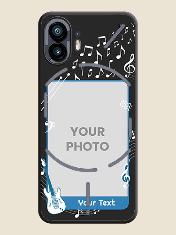 Custom Musical Theme Design with Text - Photo on Space Black Soft Matte Mobile Case - Nothing Phone 2 - alternate view