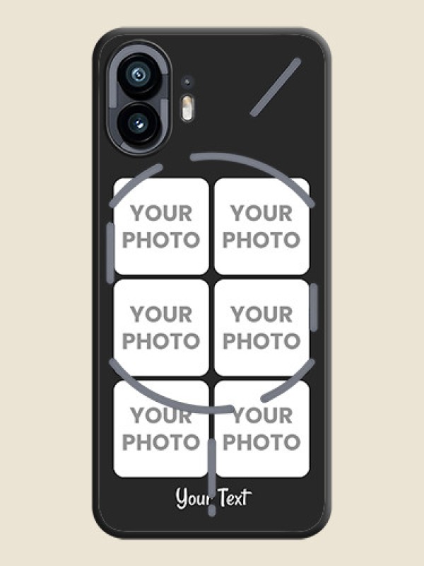 Custom Floral Art with 6 Image Holder - Photo on Space Black Soft Matte Mobile Case - Nothing Phone 2 - alternate view