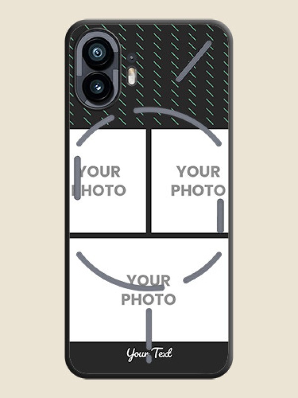 Custom Cross Dotted Pattern with 2 Image Holder on Personalised Space Black Soft Matte Cases - Nothing Phone 2 - alternate view