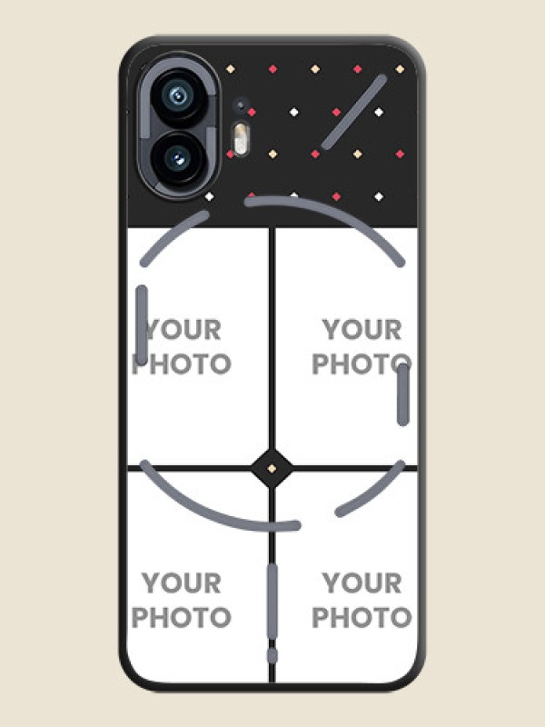Custom Multicolor Dotted Pattern with 4 Image Holder on Space Black Custom Soft Matte Phone Cases - Nothing Phone 2 - alternate view