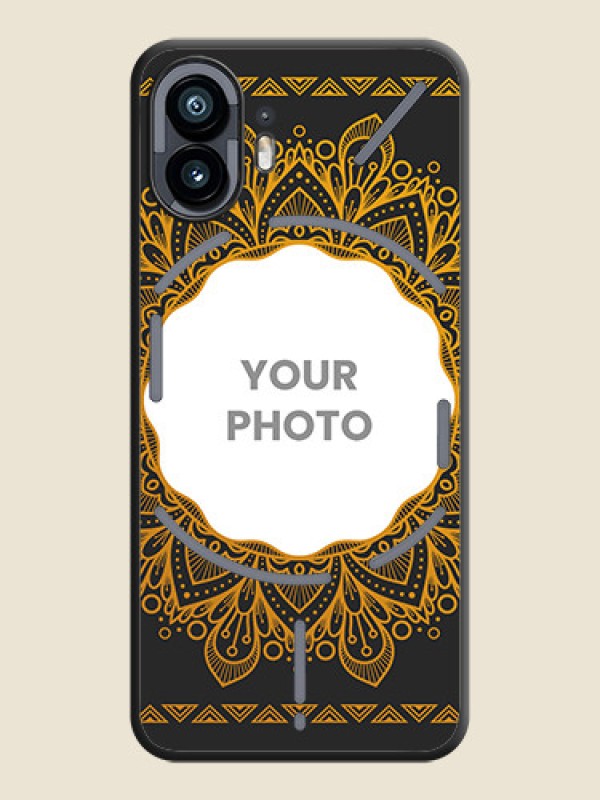 Custom Round Image with Floral Design - Photo on Space Black Soft Matte Mobile Cover - Nothing Phone 2 - alternate view