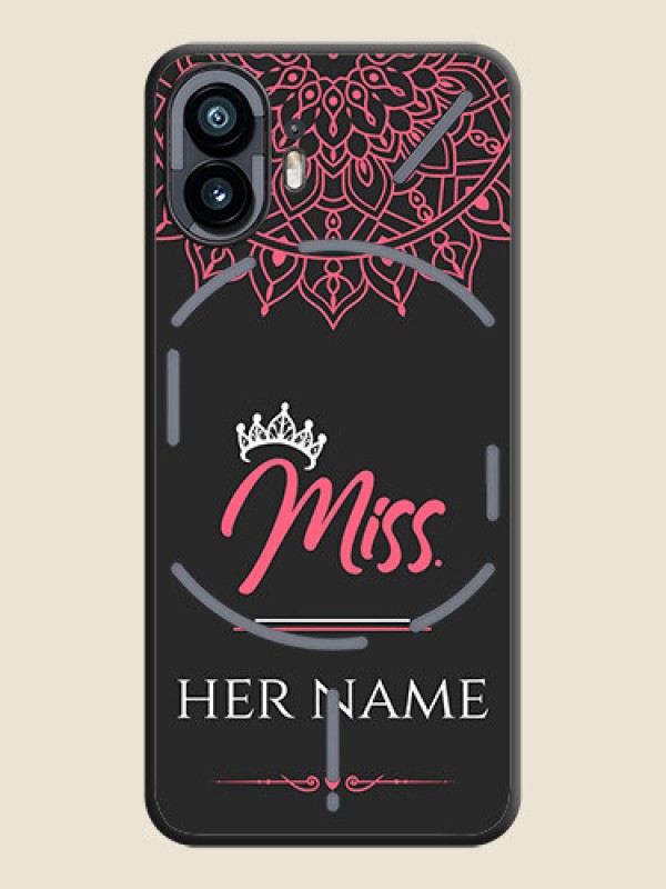 Custom Mrs Name with Floral Design on Space Black Personalized Soft Matte Phone Covers - Nothing Phone 2 - alternate view