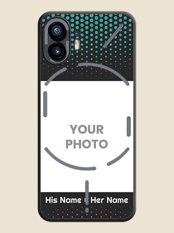 Custom Faded Dots with Grunge Photo Frame and Text on Space Black Custom Soft Matte Phone Cases - Nothing Phone 2 - alternate view
