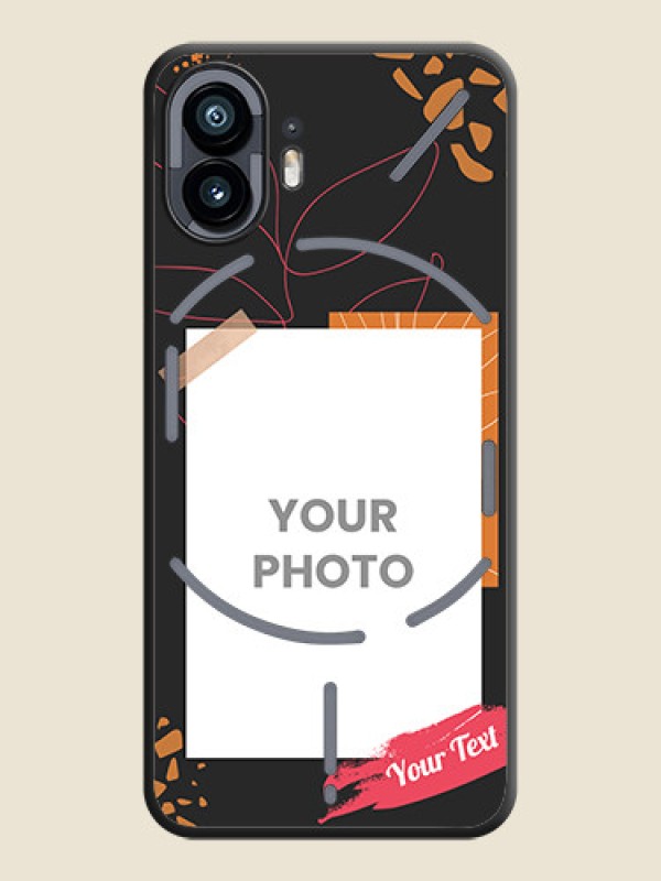 Custom Orange Photo Frame on Space Black Custom Soft Matte Phone Back Cover - Nothing Phone 2 - alternate view