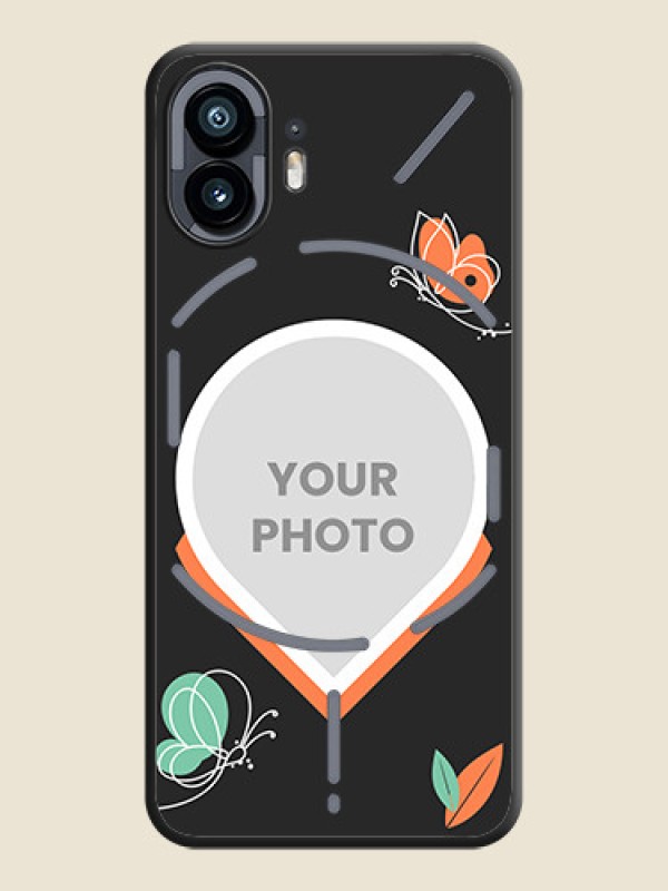 Custom Upload Pic With Simple Butterly Design On Space Black Personalized Soft Matte Phone Covers - Nothing Phone 2 - alternate view