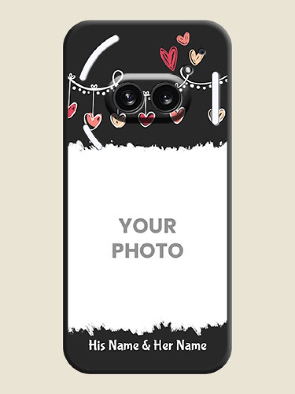Custom Pink Love Hangings with Name on Space Black Custom Soft Matte Phone Cases - Nothing Phone 2A 5G - alternate view
