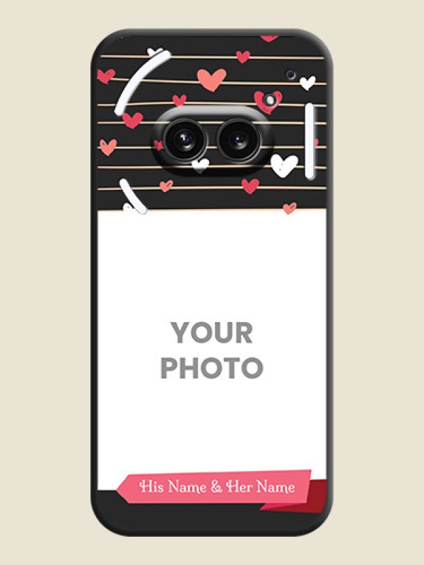 Custom Love Pattern with Name on Pink Ribbon - Photo on Space Black Soft Matte Back Cover - Nothing Phone 2A 5G - alternate view