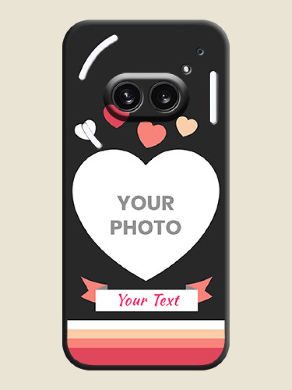 Custom Love Shaped Photo with Colorful Stripes on Personalised Space Black Soft Matte Cases - Nothing Phone 2A 5G - alternate view