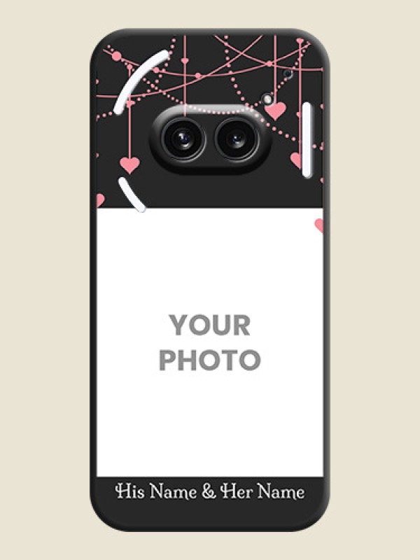 Custom Pink Love Hangings with Text on Space Black Custom Soft Matte Back Cover - Nothing Phone 2A 5G - alternate view