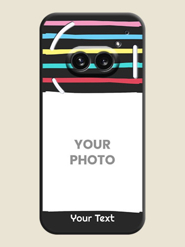 Custom Multicolor Lines with Image on Space Black Personalized Soft Matte Phone Covers - Nothing Phone 2A 5G - alternate view