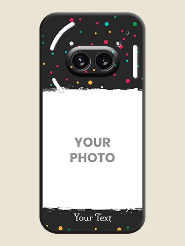 Custom Multicolor Dotted Pattern with Text on Space Black Custom Soft Matte Phone Back Cover - Nothing Phone 2A 5G - alternate view