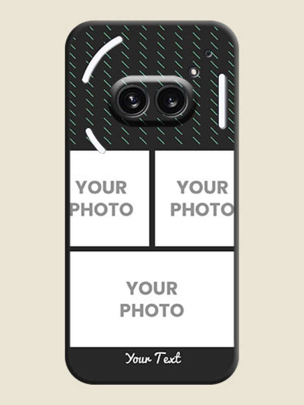 Custom Cross Dotted Pattern with 2 Image Holder on Personalised Space Black Soft Matte Cases - Nothing Phone 2A 5G - alternate view