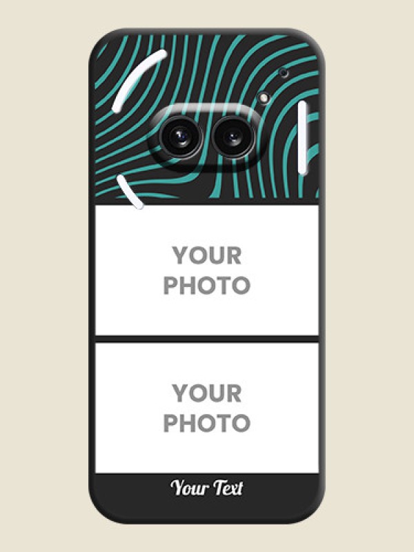 Custom Wave Pattern with 2 Image Holder on Space Black Personalized Soft Matte Phone Covers - Nothing Phone 2A 5G - alternate view
