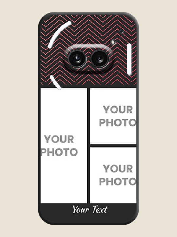 Custom Wave Pattern with 3 Image Holder on Space Black Custom Soft Matte Back Cover - Nothing Phone 2A 5G - alternate view