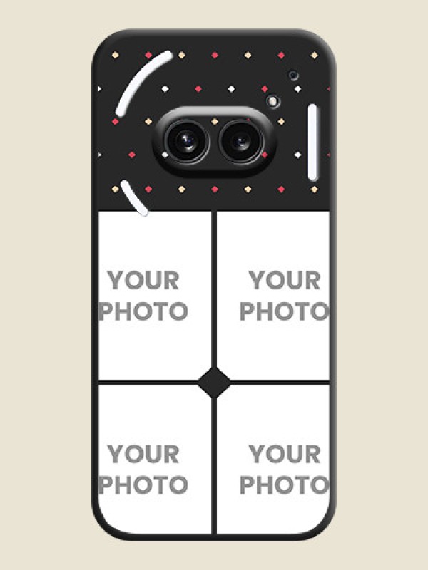 Custom Multicolor Dotted Pattern with 4 Image Holder on Space Black Custom Soft Matte Phone Cases - Nothing Phone 2A 5G - alternate view