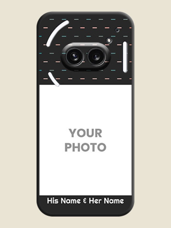 Custom Line Pattern Design with Text on Space Black Custom Soft Matte Phone Back Cover - Nothing Phone 2A 5G - alternate view