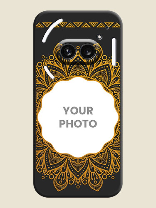 Custom Round Image with Floral Design - Photo on Space Black Soft Matte Mobile Cover - Nothing Phone 2A 5G - alternate view
