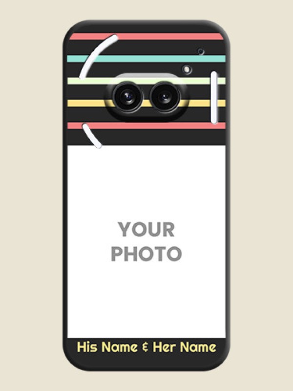 Custom Color Stripes with Photo and Text - Photo on Space Black Soft Matte Mobile Case - Nothing Phone 2A 5G - alternate view
