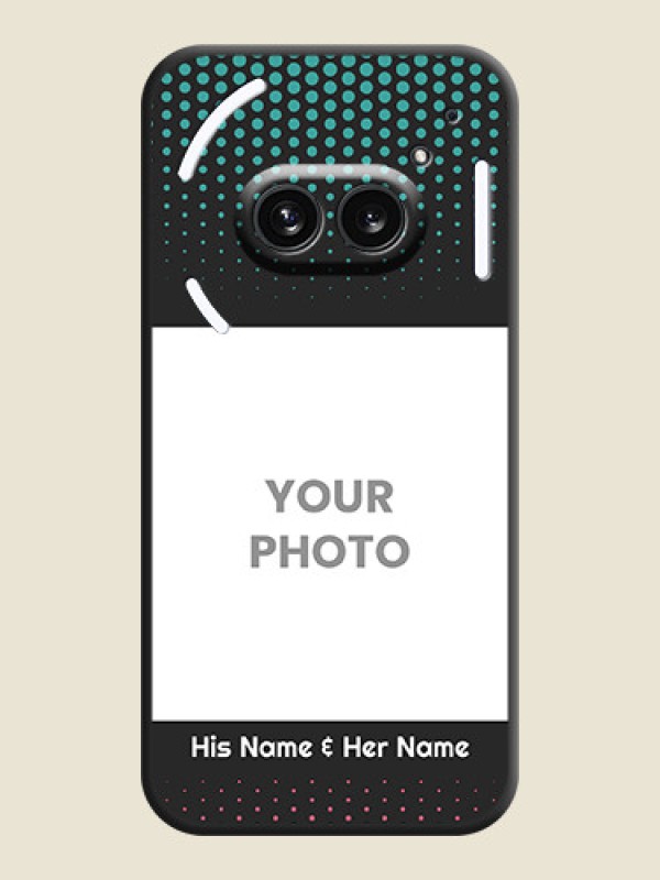 Custom Faded Dots with Grunge Photo Frame and Text on Space Black Custom Soft Matte Phone Cases - Nothing Phone 2A 5G - alternate view