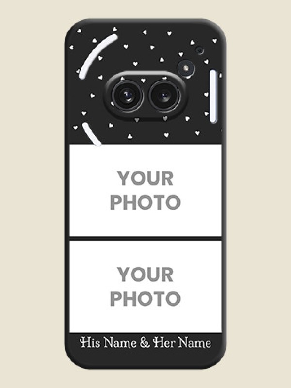 Custom Miniature Love Symbols with Name On Space Black Custom Soft Matte Mobile Back Cover - Nothing Phone 2A Plus - alternate view