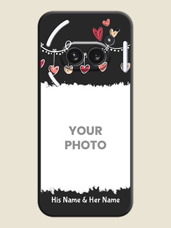 Custom Pink Love Hangings with Name On Space Black Custom Soft Matte Mobile Back Cover - Nothing Phone 2A Plus - alternate view