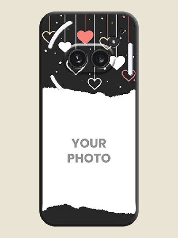 Custom Love Hangings with Splash Wave Picture On Space Black Custom Soft Matte Mobile Back Cover - Nothing Phone 2A Plus - alternate view