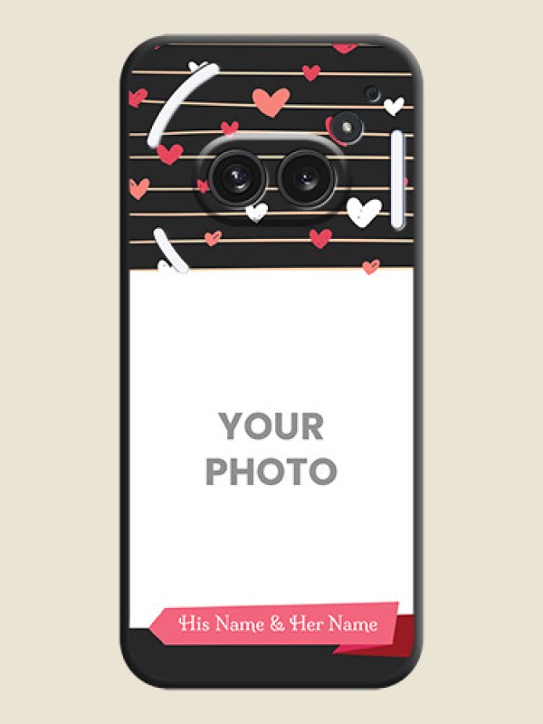 Custom Love Pattern with Name on Pink Ribbon on Photo On Space Black Custom Soft Matte Mobile Back Cover - Nothing Phone 2A Plus - alternate view