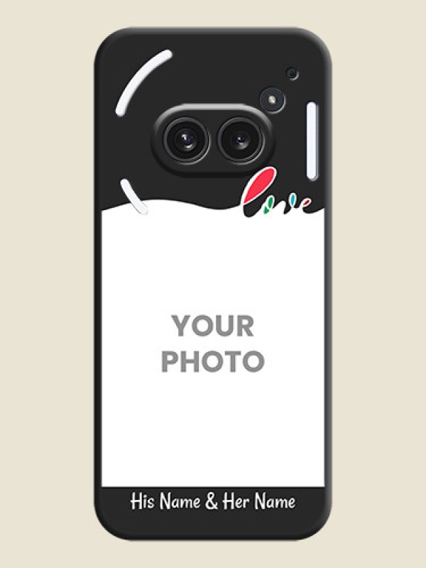 Custom Fall in Love Pattern with Picture on Photo On Space Black Custom Soft Matte Mobile Back Cover - Nothing Phone 2A Plus - alternate view