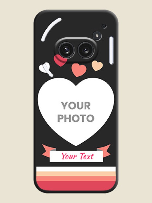 Custom Love Shaped Photo with Colorful Stripes On Space Black Custom Soft Matte Mobile Back Cover - Nothing Phone 2A Plus - alternate view