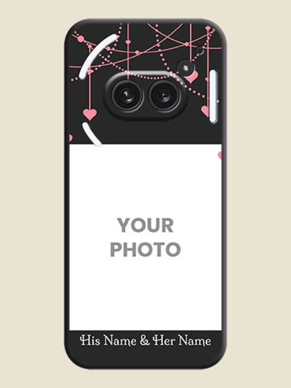 Custom Pink Love Hangings with Text On Space Black Custom Soft Matte Mobile Back Cover - Nothing Phone 2A Plus - alternate view