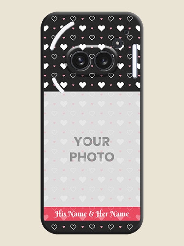 Custom White Color Love Symbols with Text Design on Photo On Space Black Custom Soft Matte Mobile Back Cover - Nothing Phone 2A Plus - alternate view