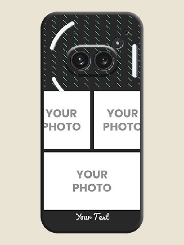 Custom Cross Dotted Pattern with 2 Image Holder On Space Black Custom Soft Matte Mobile Back Cover - Nothing Phone 2A Plus - alternate view