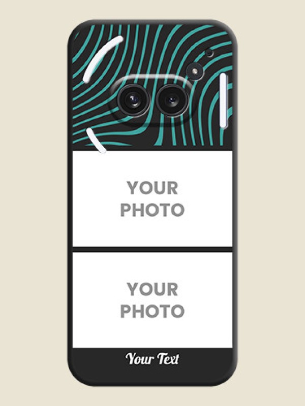 Custom Wave Pattern with 2 Image Holder On Space Black Custom Soft Matte Mobile Back Cover - Nothing Phone 2A Plus - alternate view