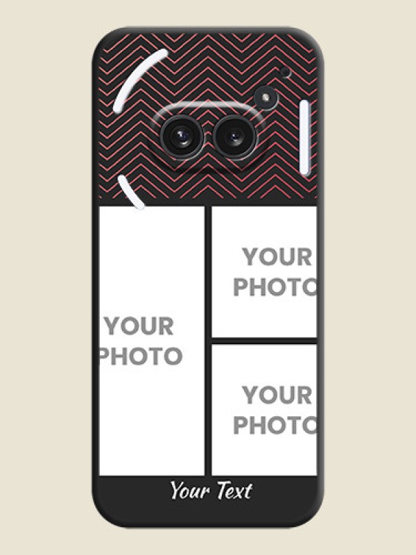Custom Wave Pattern with 3 Image Holder On Space Black Custom Soft Matte Mobile Back Cover - Nothing Phone 2A Plus - alternate view