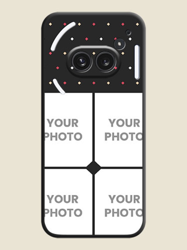 Custom Multicolor Dotted Pattern with 4 Image Holder On Space Black Custom Soft Matte Mobile Back Cover - Nothing Phone 2A Plus - alternate view