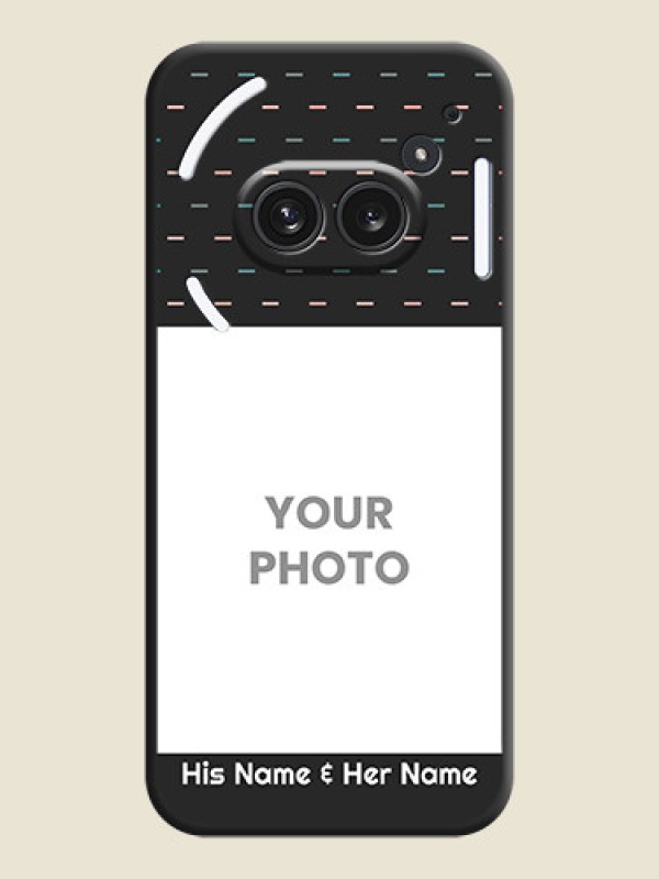 Custom Line Pattern Design with Text On Space Black Custom Soft Matte Mobile Back Cover - Nothing Phone 2A Plus - alternate view