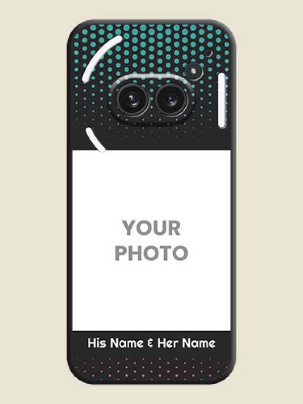 Custom Faded Dots with Grunge Photo Frame and Text On Space Black Custom Soft Matte Mobile Back Cover - Nothing Phone 2A Plus - alternate view