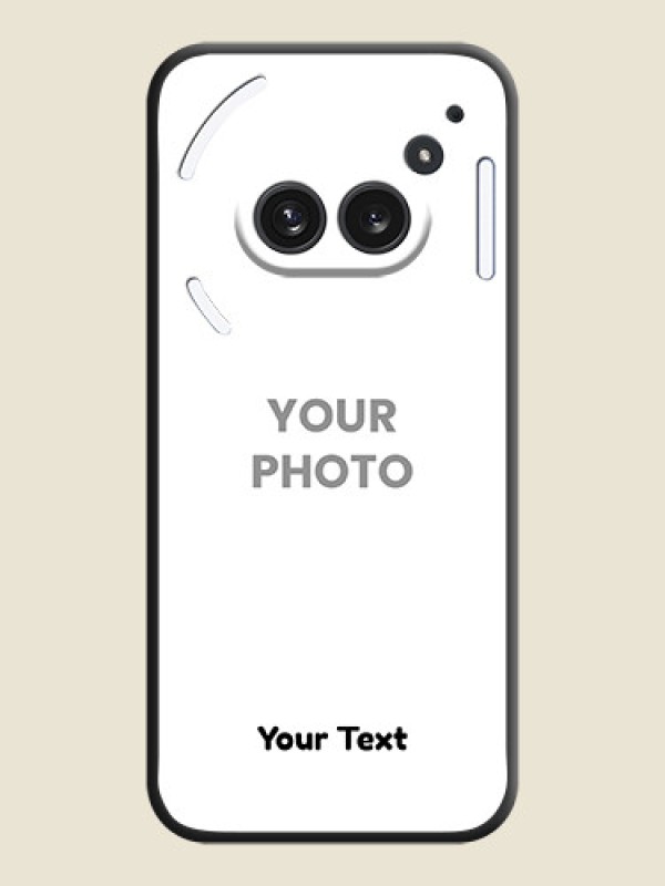 Custom Full Single Pic Upload With Text On Space Black Custom Soft Matte Mobile Back Cover - Nothing Phone 2A Plus - alternate view