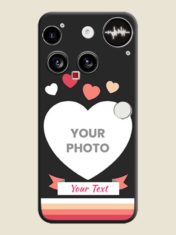 Custom Love Shaped Photo with Colorful Stripes On Space Black Custom Soft Matte Mobile Back Cover - Nothing Phone 3 5G - alternate view