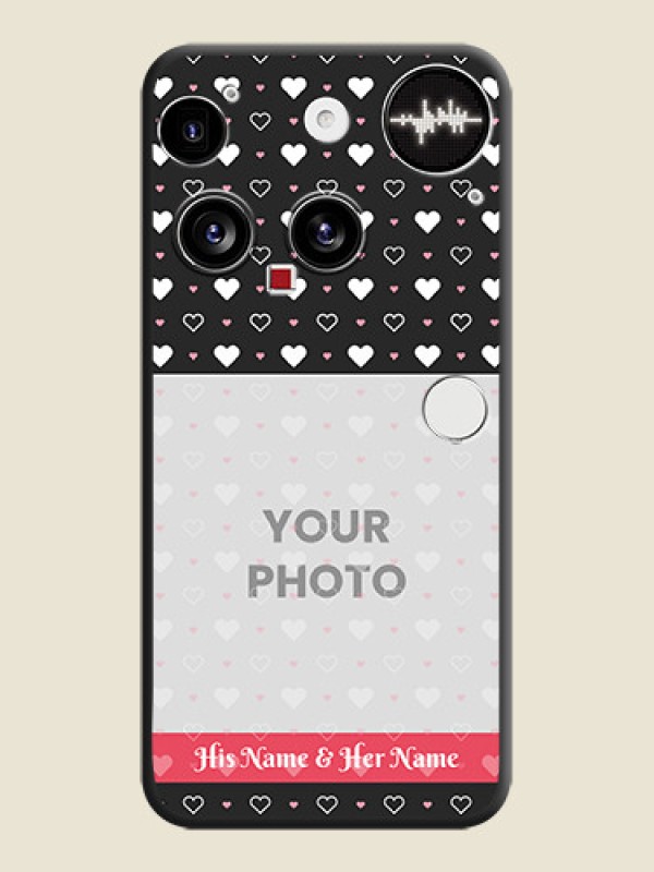 Custom White Color Love Symbols with Text Design on Photo On Space Black Custom Soft Matte Mobile Back Cover - Nothing Phone 3 5G - alternate view