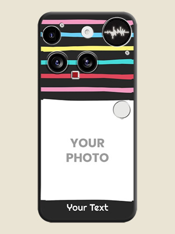 Custom Multicolor Lines with Image On Space Black Custom Soft Matte Mobile Back Cover - Nothing Phone 3 5G - alternate view