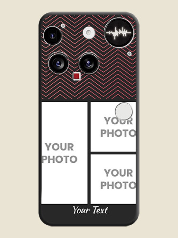 Custom Wave Pattern with 3 Image Holder On Space Black Custom Soft Matte Mobile Back Cover - Nothing Phone 3 5G - alternate view