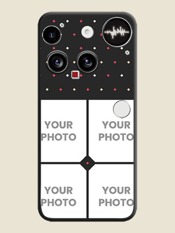 Custom Multicolor Dotted Pattern with 4 Image Holder On Space Black Custom Soft Matte Mobile Back Cover - Nothing Phone 3 5G - alternate view